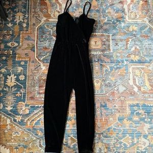 NWT Topshop Black Velvet Jumpsuit